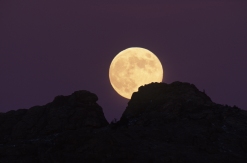 Moon over Split Rock.